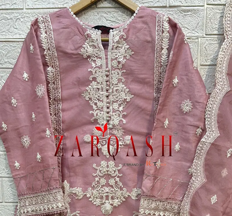 Zarqash 216 Organza Embroidery Pakistani Readymade Suits Online Wholesale